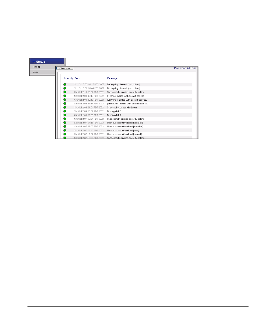 Logs, Logs -6 | NETGEAR ReadyNAS 2100 User Manual | Page 94 / 126