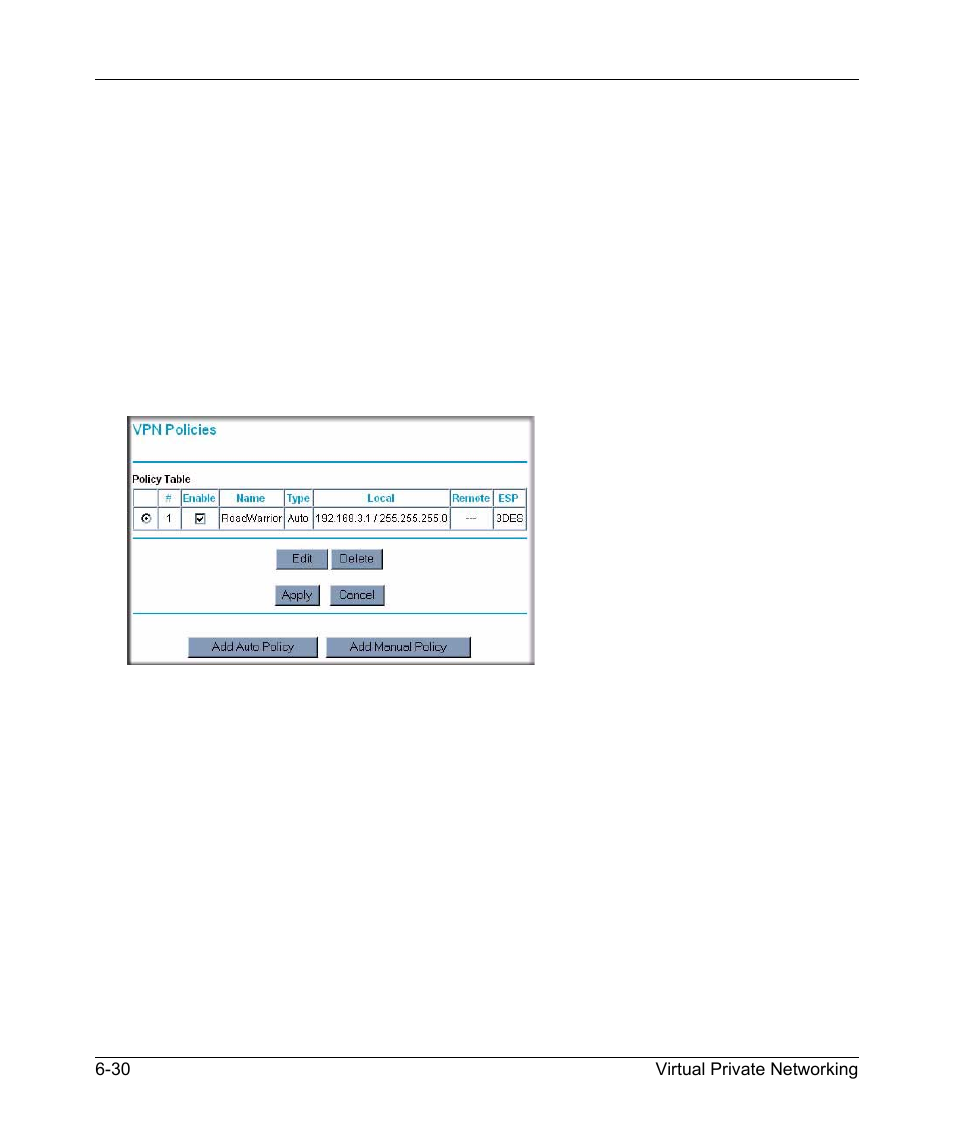 Deactivating a vpn tunnel, Deactivating a vpn tunnel -30 | NETGEAR 54 Mbps Wireless ADSL Firewall DG834G User Manual | Page 124 / 176