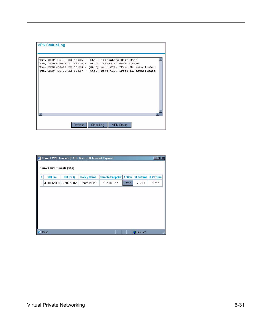 Deleting a vpn tunnel, Deleting a vpn tunnel -31 | NETGEAR 54 Mbps Wireless ADSL Firewall DG834G User Manual | Page 125 / 176