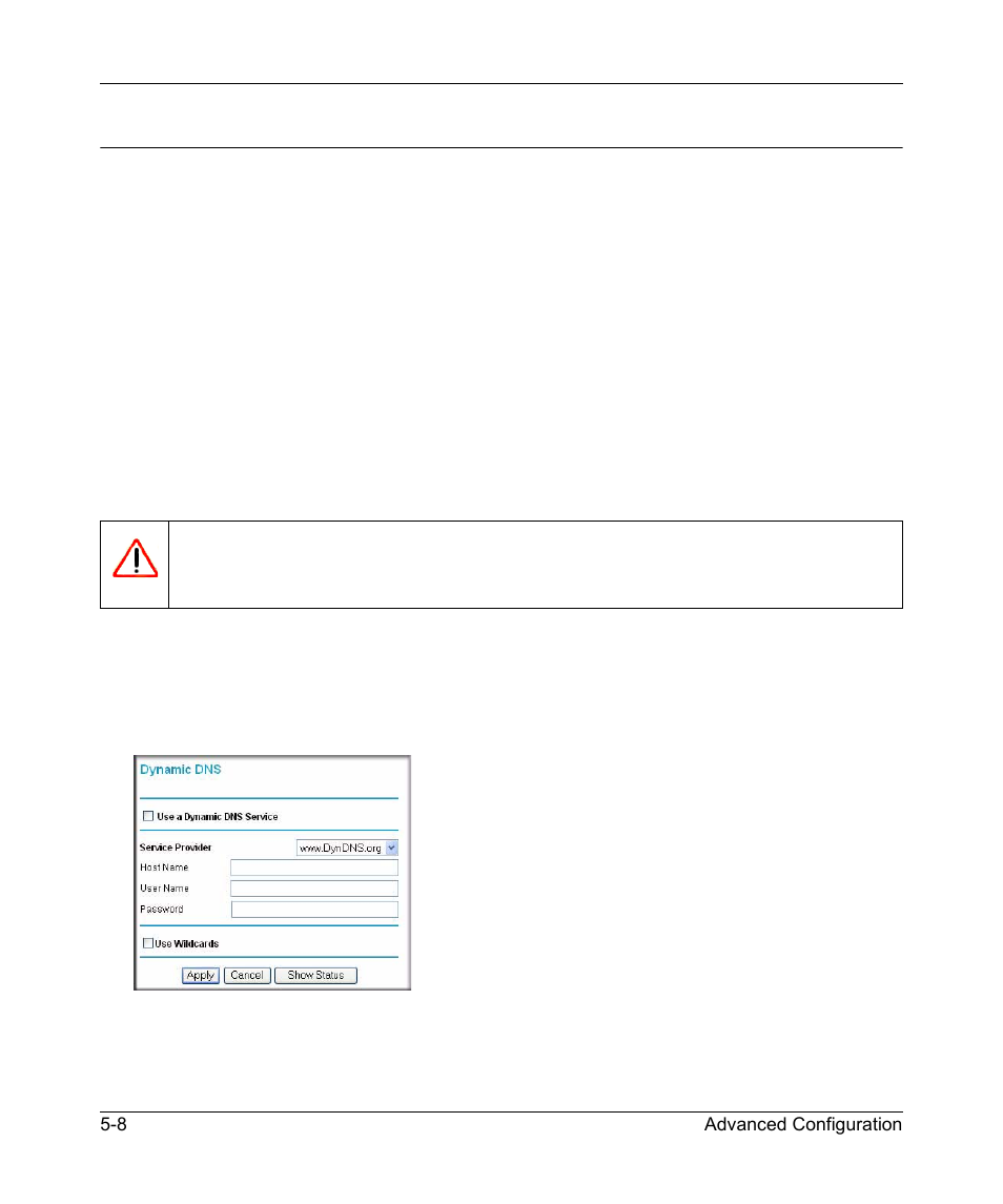Configuring dynamic dns, Configuring dynamic dns -8 | NETGEAR 54 Mbps Wireless ADSL Firewall DG834G User Manual | Page 84 / 176