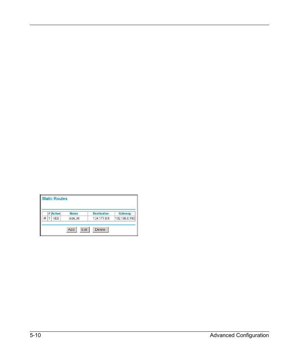 Configuring static routes, Configuring static routes -10 | NETGEAR 54 Mbps Wireless ADSL Firewall DG834G User Manual | Page 86 / 176