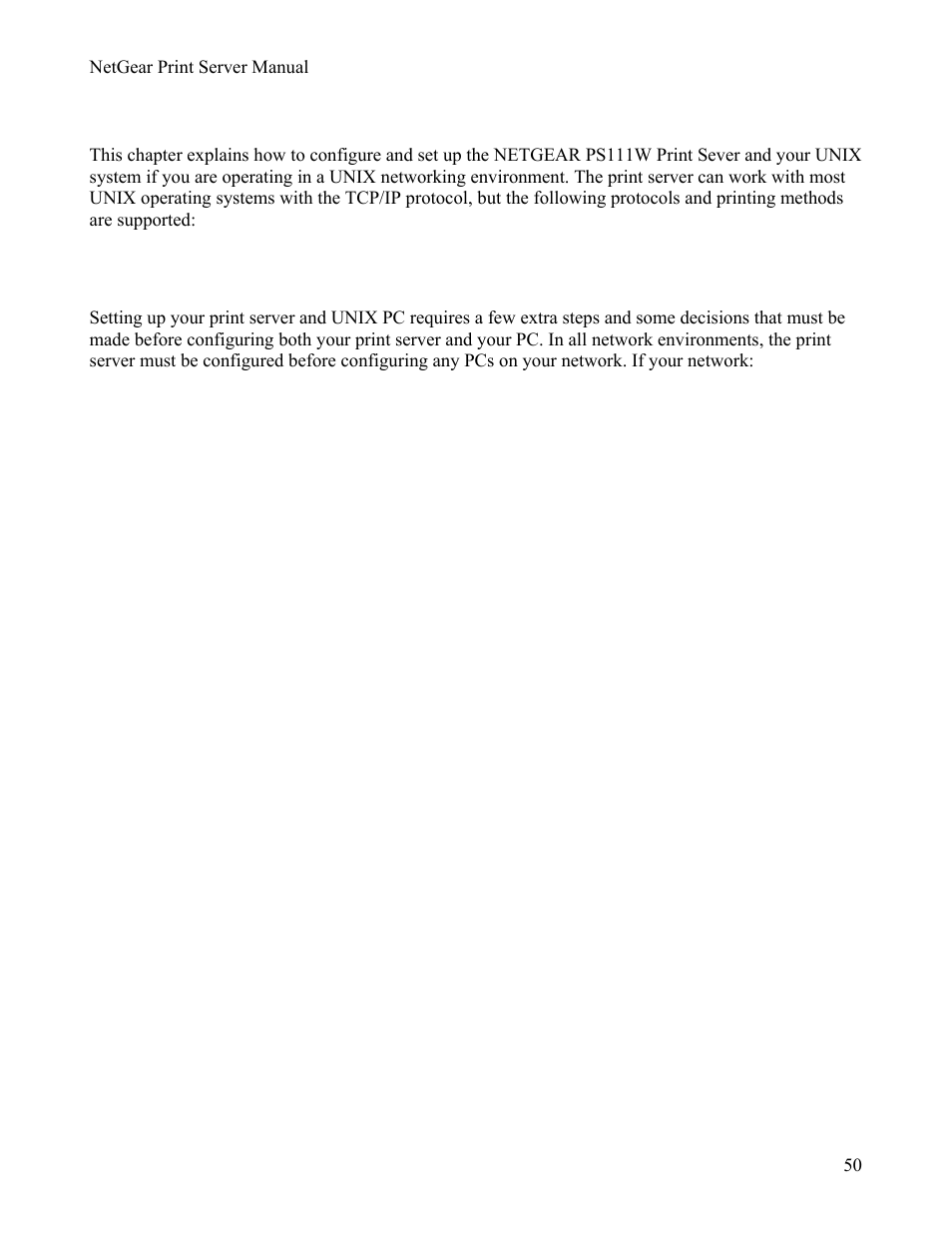 Chapter 5unix printing using tcp/ip, Chapter 5, Unix printing using tcp/ip | Chapter 5 unix printing using tcp/ip | NETGEAR PS111W User Manual | Page 59 / 106