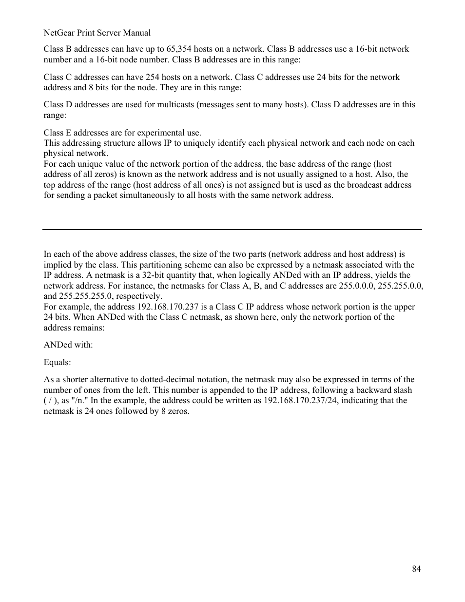 Netmask, Etmask | NETGEAR PS111W User Manual | Page 93 / 106