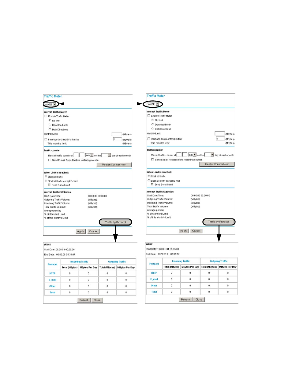 Programming the traffic meter (if desired), Programming the traffic meter (if desired) -13, Programming the | Programming the traffic meter (if | NETGEAR ProSafe FVS124G User Manual | Page 57 / 238