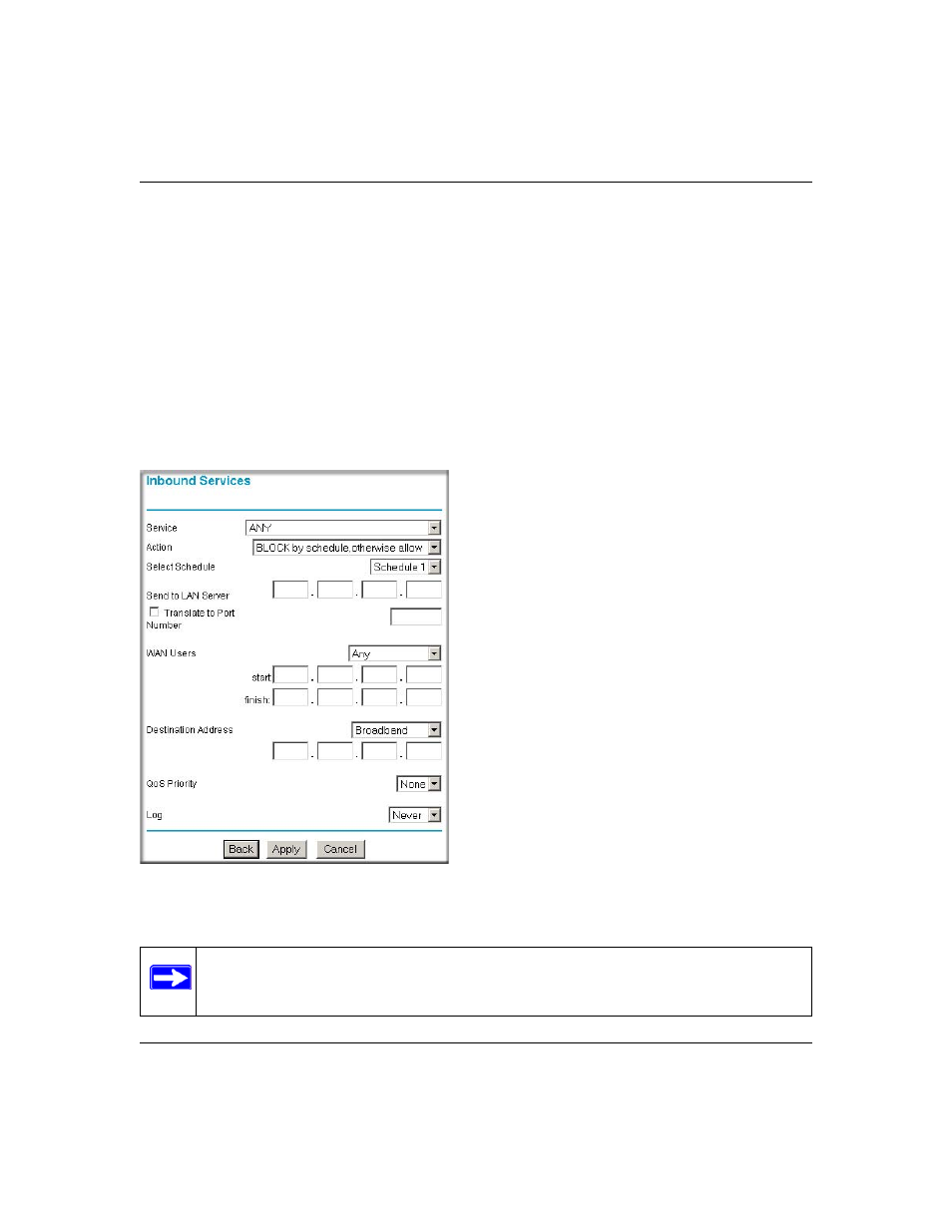 Inbound rules (port forwarding), Inbound rules (port forwarding) -5, Inbound rules (port forwarding)” on | This | NETGEAR ProSafe FVS124G User Manual | Page 81 / 238