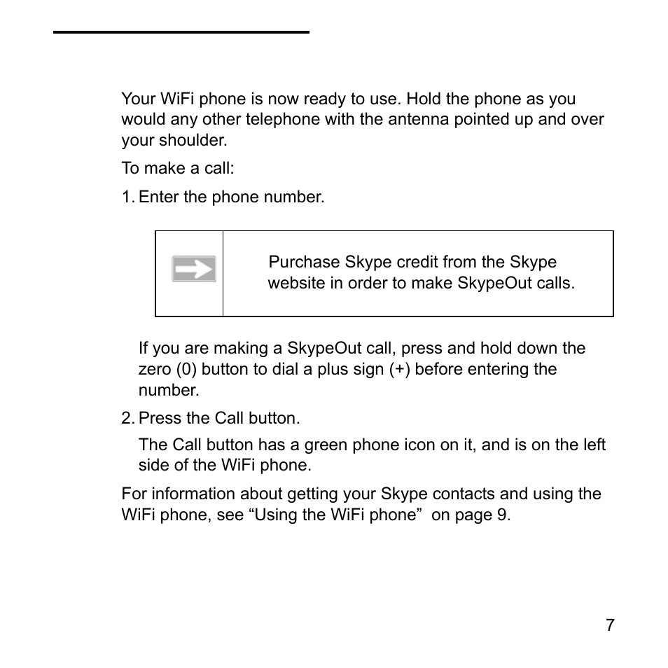 Try your wifi phone | NETGEAR Skype SPH101 User Manual | Page 11 / 56