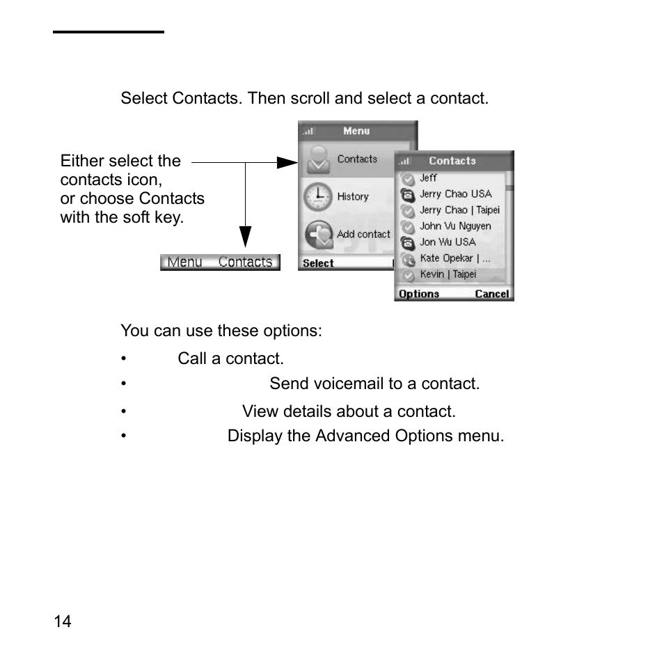 Contacts | NETGEAR Skype SPH101 User Manual | Page 18 / 56