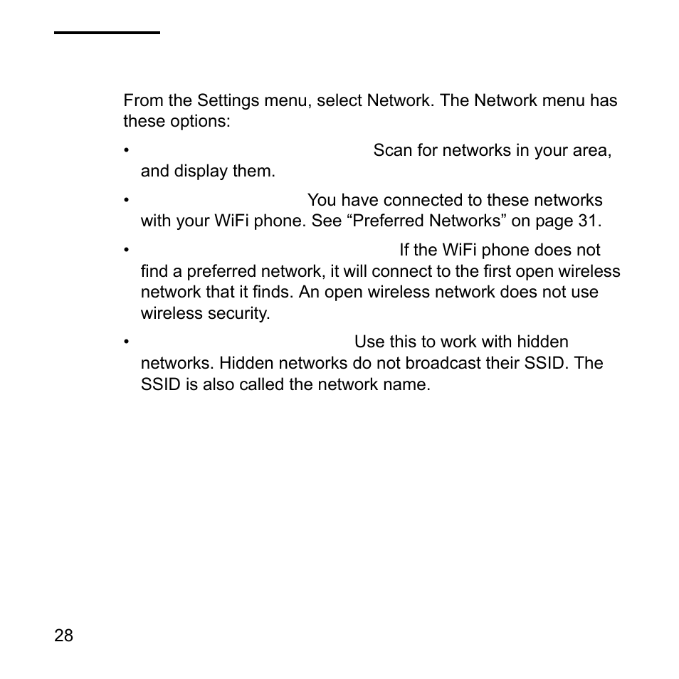 Network | NETGEAR Skype SPH101 User Manual | Page 32 / 56