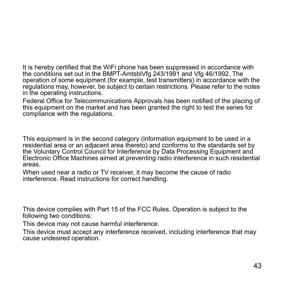 Regulatory compliance | NETGEAR Skype SPH101 User Manual | Page 47 / 56