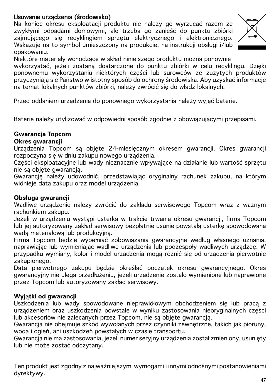 National Geographic IN102TOP User Manual | Page 47 / 50