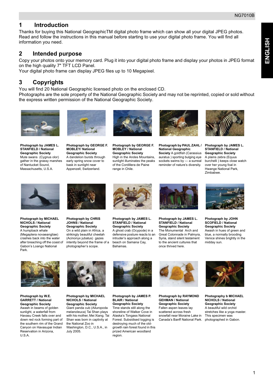 National Geographic NG7010B User Manual | 5 pages