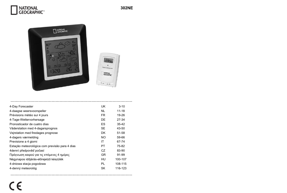 National Geographic Weather Forecast 302 NE User Manual | 128 pages