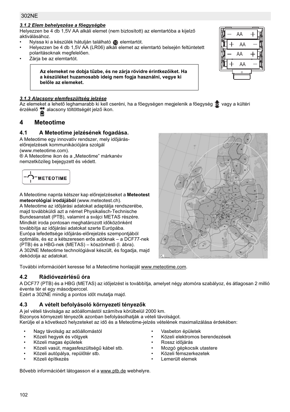 4meteotime | National Geographic Weather Forecast 302 NE User Manual | Page 102 / 128