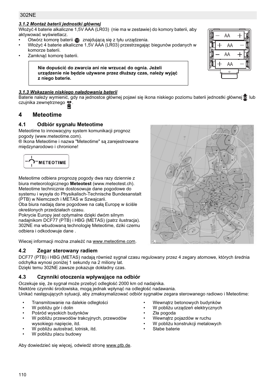 4meteotime | National Geographic Weather Forecast 302 NE User Manual | Page 110 / 128