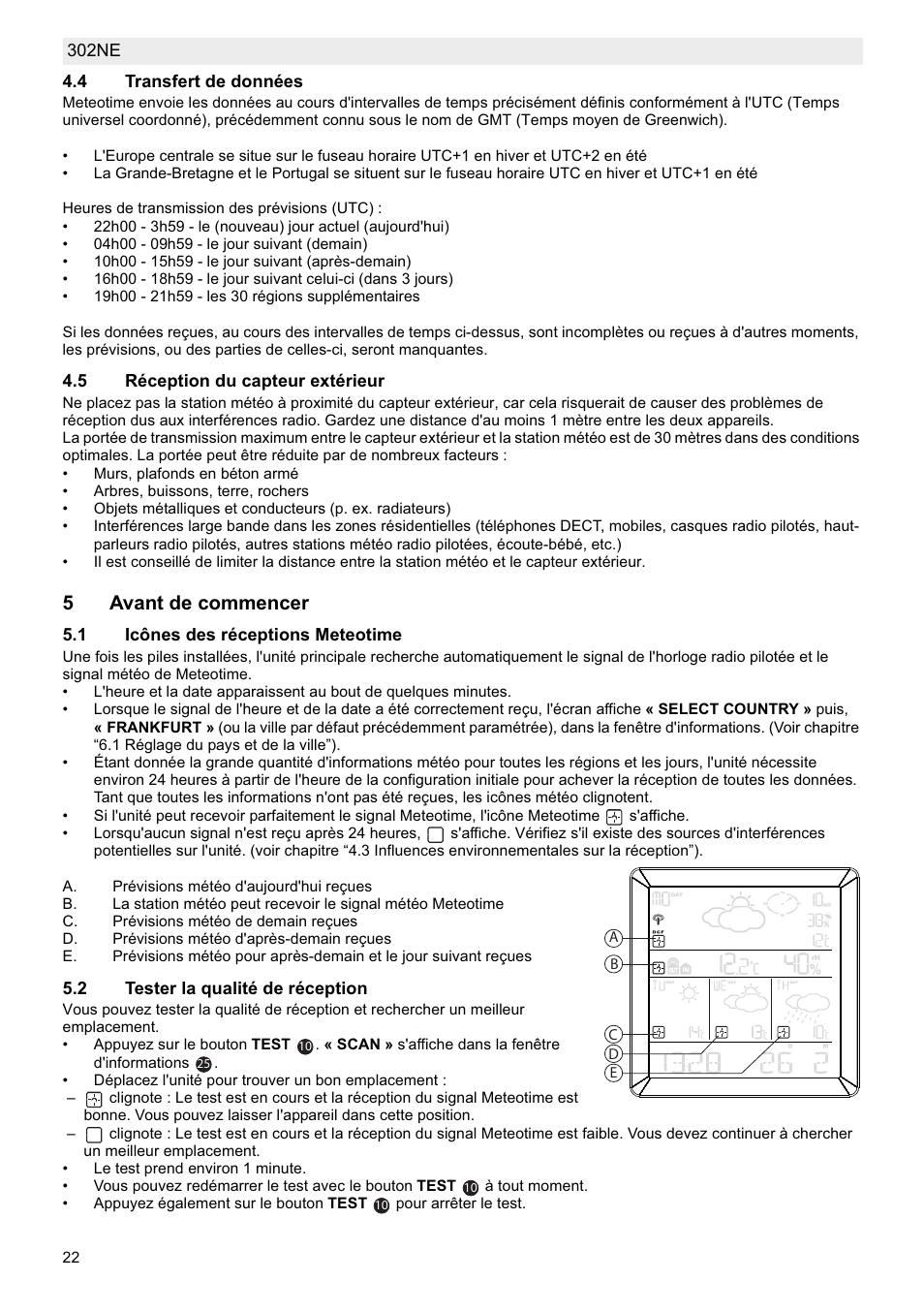 5avant de commencer | National Geographic Weather Forecast 302 NE User Manual | Page 22 / 128