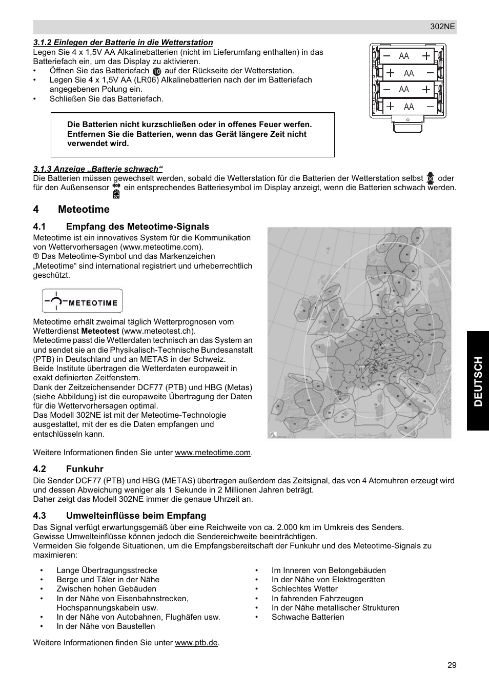 Deutsch, 4meteotime | National Geographic Weather Forecast 302 NE User Manual | Page 29 / 128