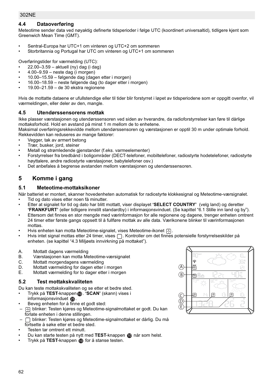 5komme i gang | National Geographic Weather Forecast 302 NE User Manual | Page 62 / 128