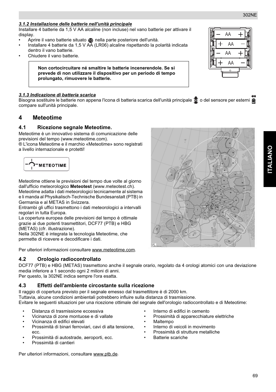 Italiano, 4meteotime | National Geographic Weather Forecast 302 NE User Manual | Page 69 / 128