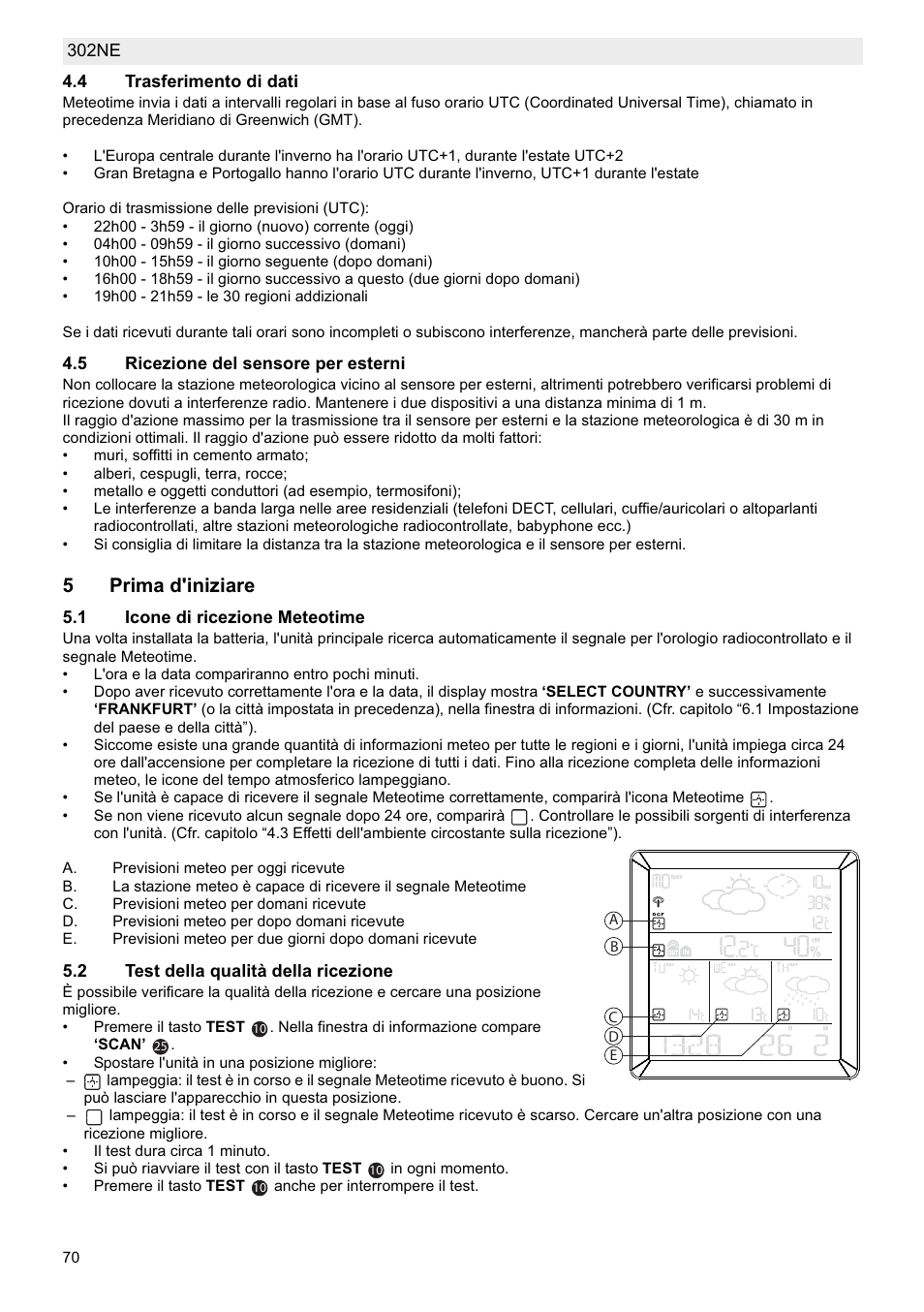 5prima d'iniziare | National Geographic Weather Forecast 302 NE User Manual | Page 70 / 128