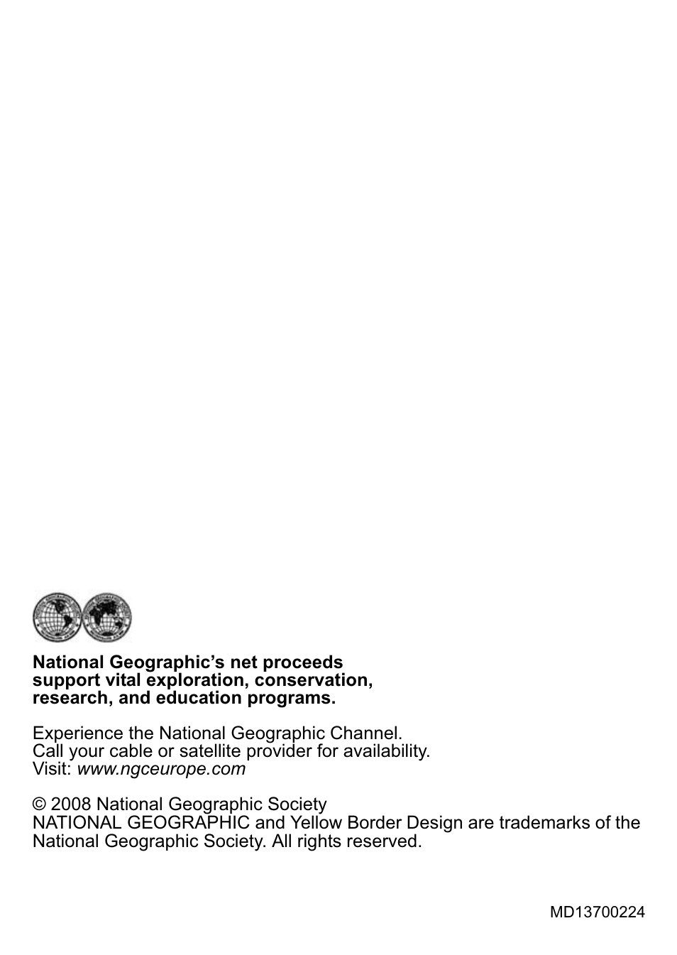 National Geographic 274NE User Manual | Page 64 / 64