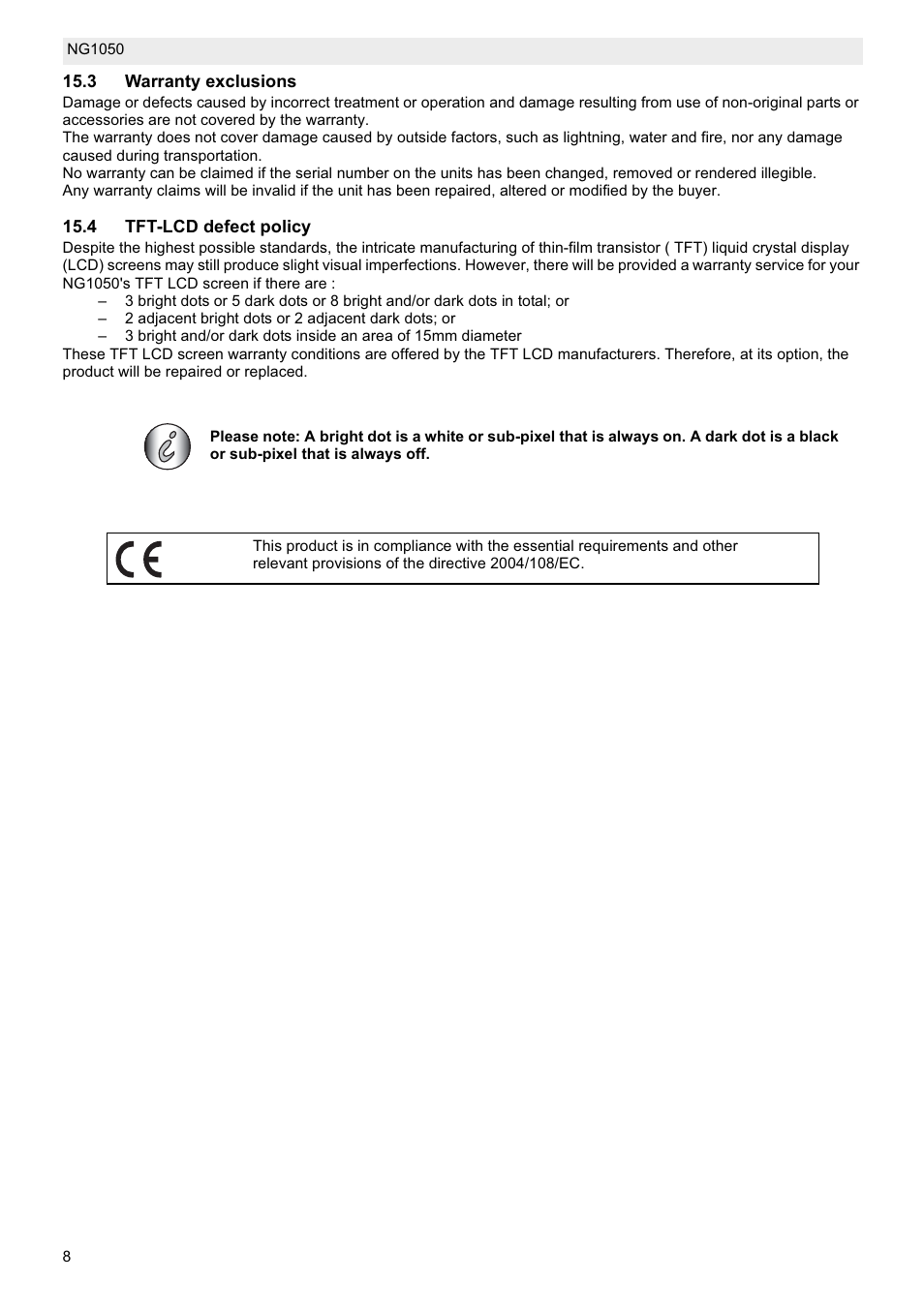 National Geographic NG1050 User Manual | Page 8 / 8