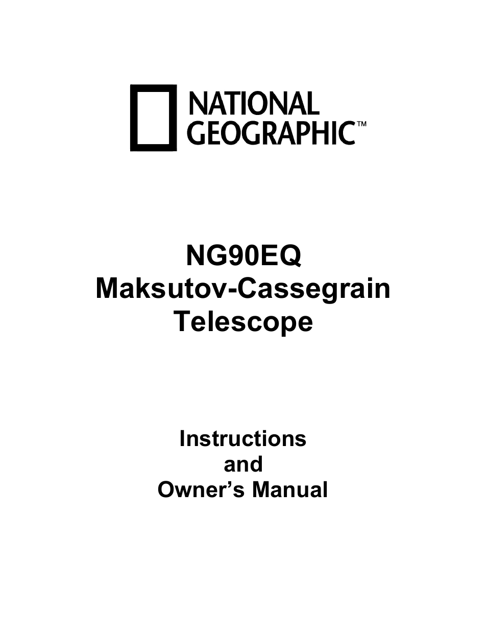 National Geographic NG90EQ User Manual | 15 pages