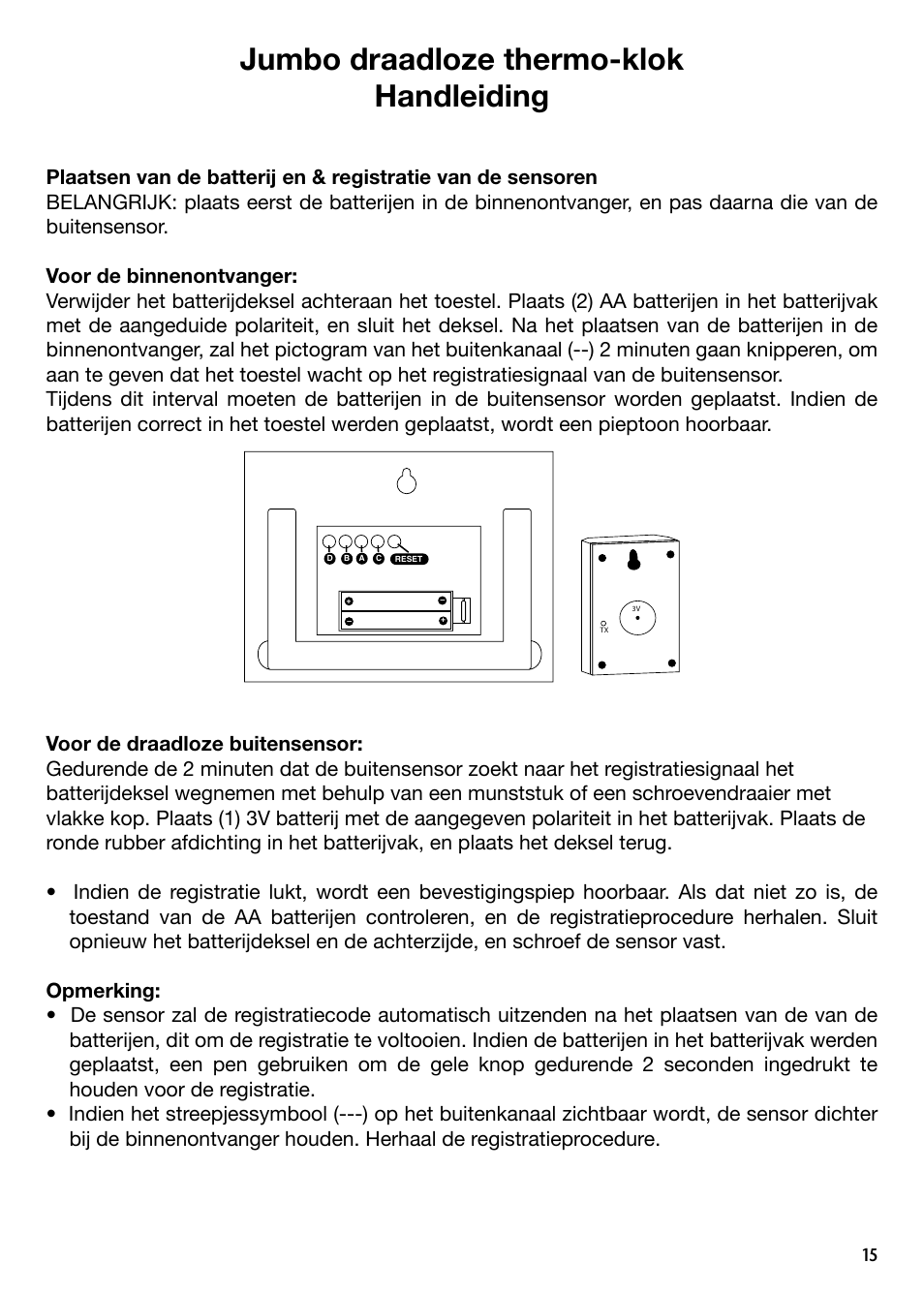 Jumbo draadloze thermo-klok handleiding | National Geographic IN103TOP User Manual | Page 15 / 58