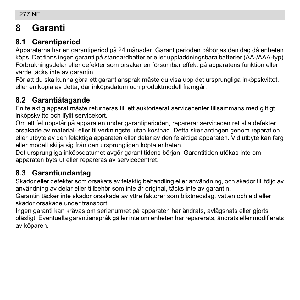 8garanti | National Geographic 277 NE User Manual | Page 26 / 64