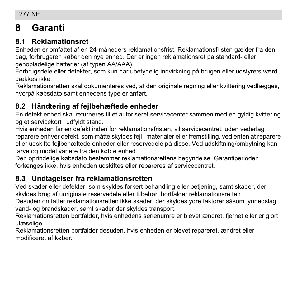 8garanti | National Geographic 277 NE User Manual | Page 30 / 64