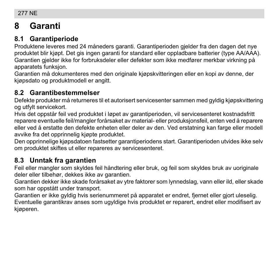 8garanti | National Geographic 277 NE User Manual | Page 34 / 64