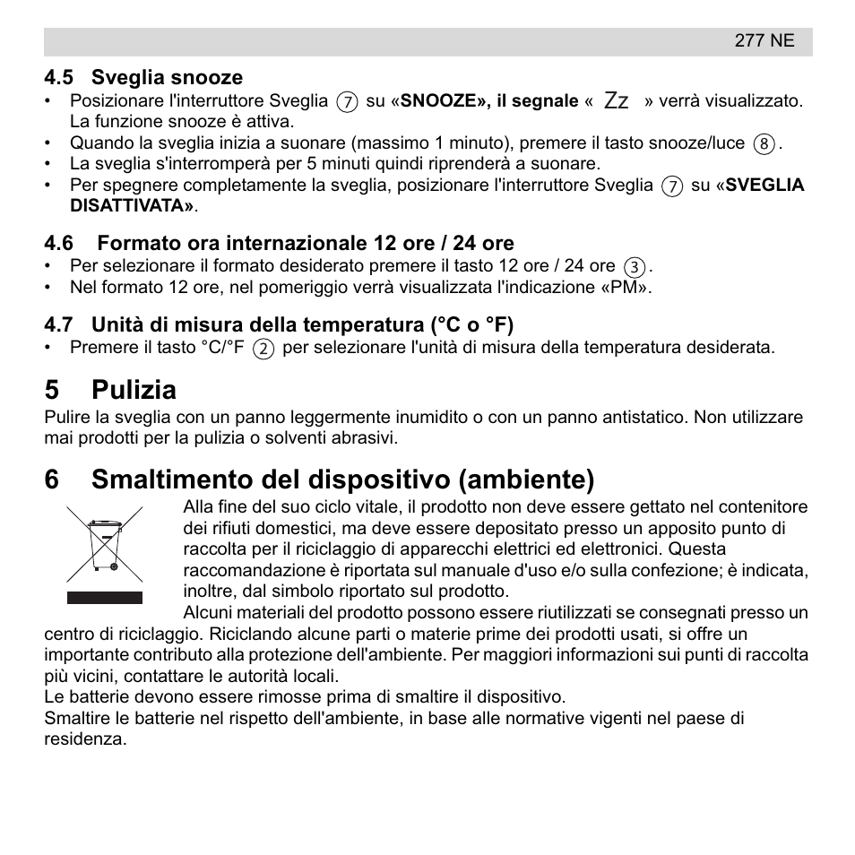 5pulizia, 6smaltimento del dispositivo (ambiente) | National Geographic 277 NE User Manual | Page 37 / 64