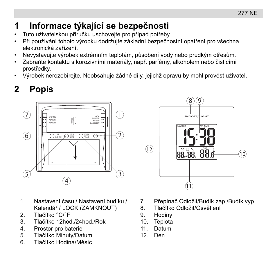 1informace týkající se bezpeþnosti, 2popis | National Geographic 277 NE User Manual | Page 43 / 64