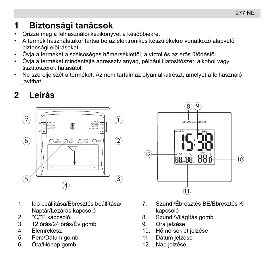 1biztonsági tanácsok, 2leírás | National Geographic 277 NE User Manual | Page 51 / 64