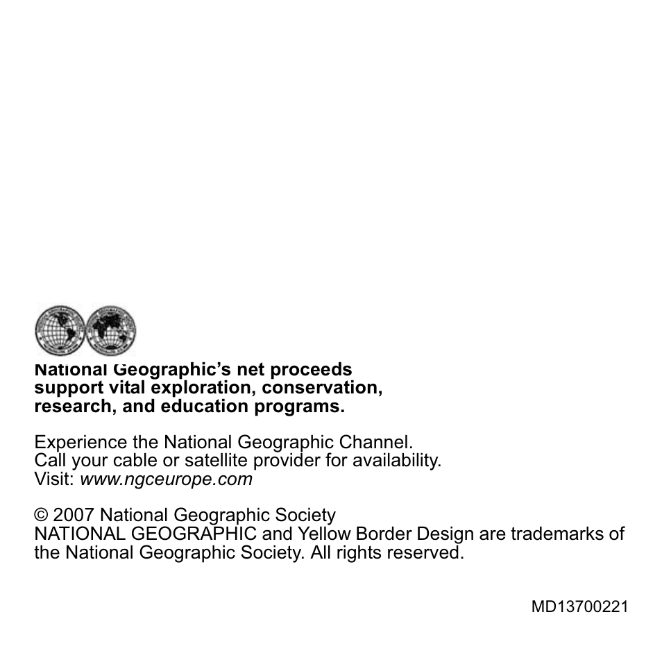 National Geographic 277 NE User Manual | Page 64 / 64