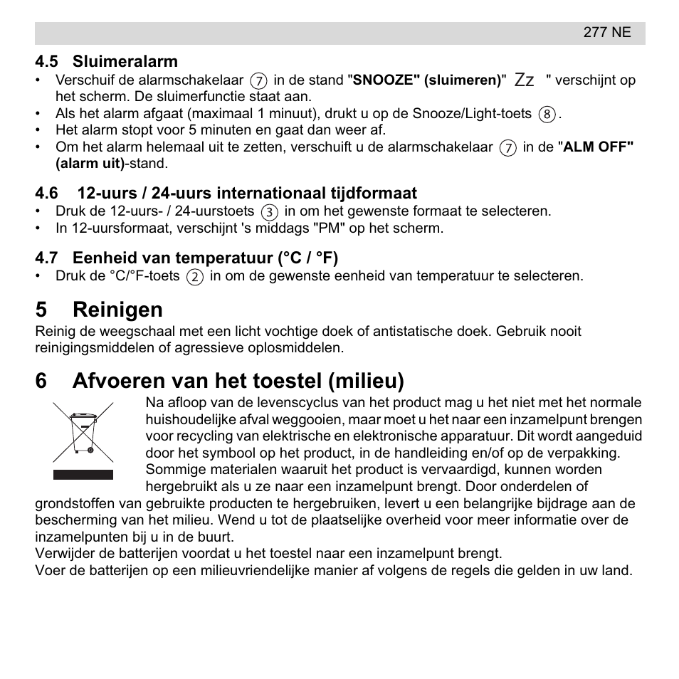 5reinigen, 6afvoeren van het toestel (milieu) | National Geographic 277 NE User Manual | Page 9 / 64