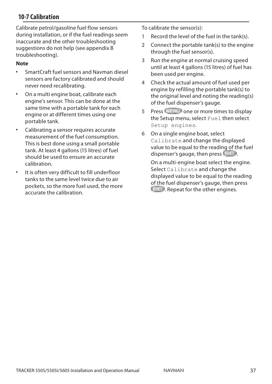 7 calibration | Navman 5505 User Manual | Page 37 / 68