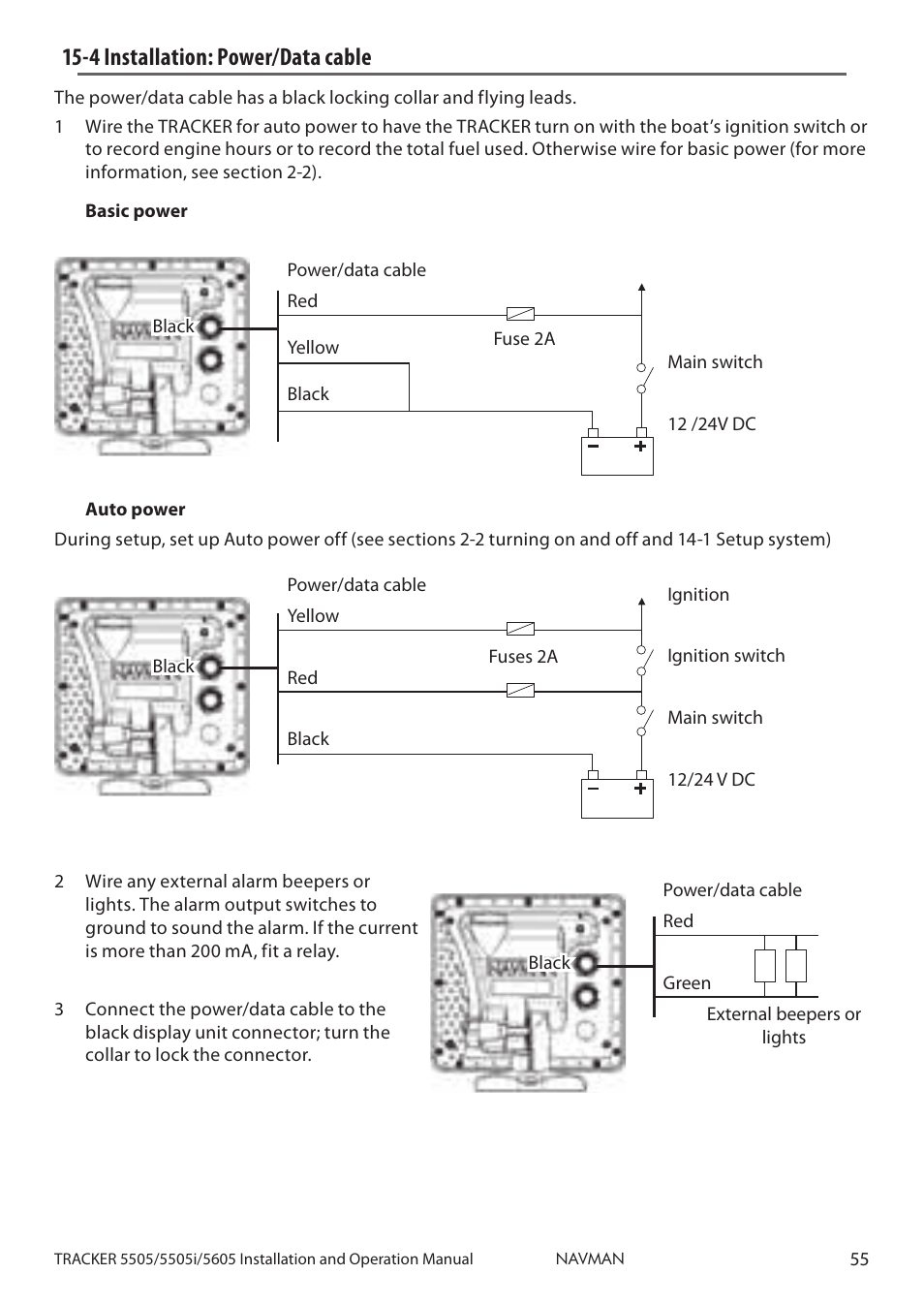 4 installation: power/data cable | Navman 5505 User Manual | Page 55 / 68