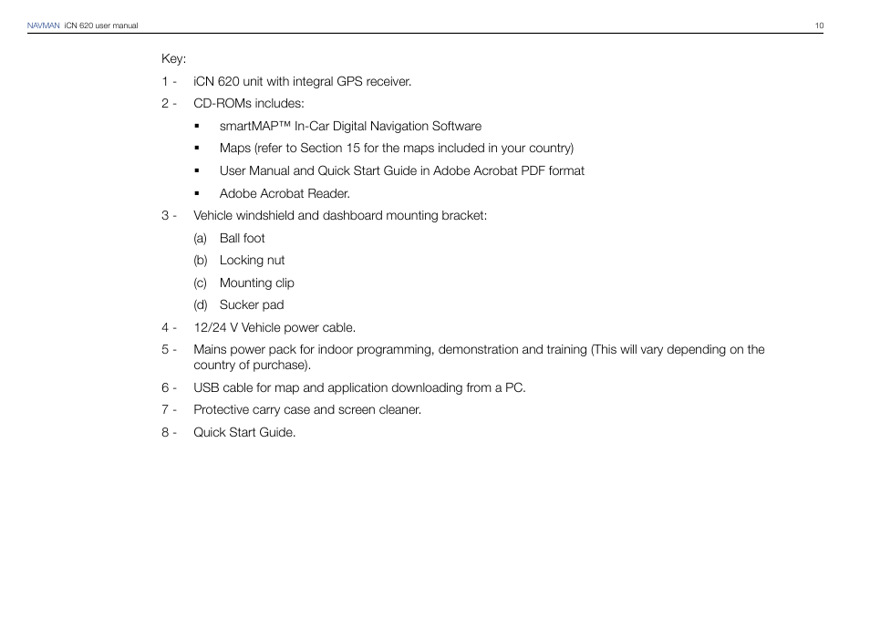 Navman iCN 620 User Manual | Page 10 / 106