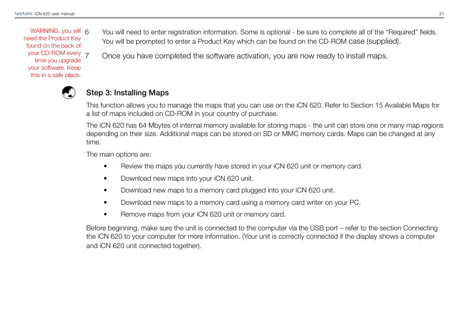 Navman iCN 620 User Manual | Page 21 / 106