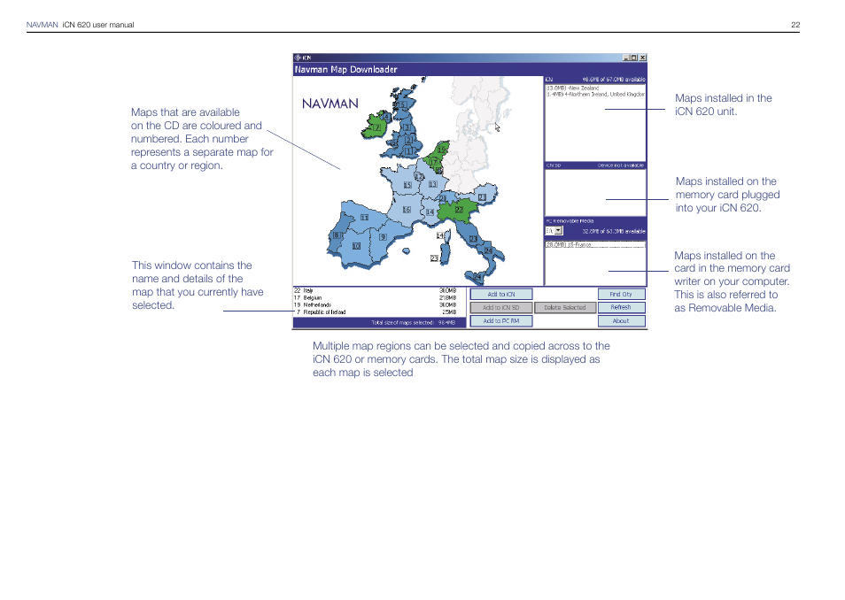 Navman iCN 620 User Manual | Page 22 / 106