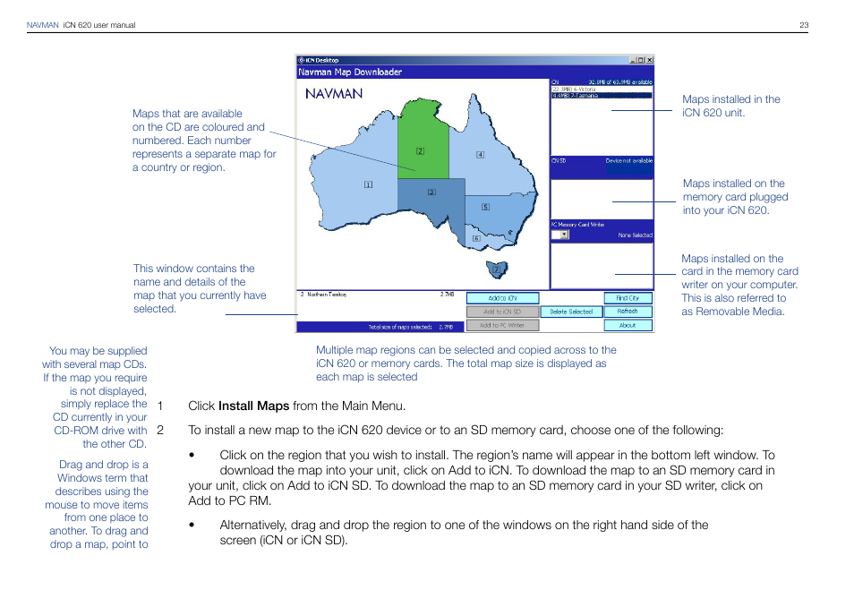 Navman iCN 620 User Manual | Page 23 / 106
