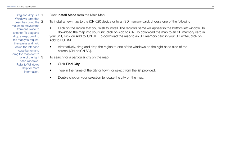 Navman iCN 620 User Manual | Page 24 / 106