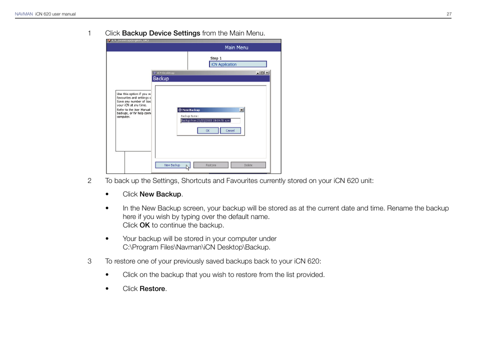 Navman iCN 620 User Manual | Page 27 / 106