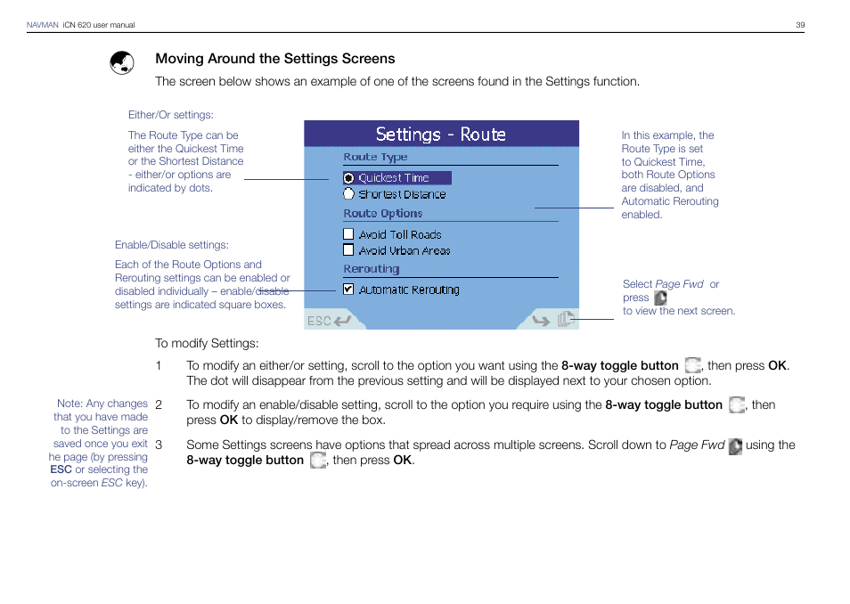 Navman iCN 620 User Manual | Page 39 / 106