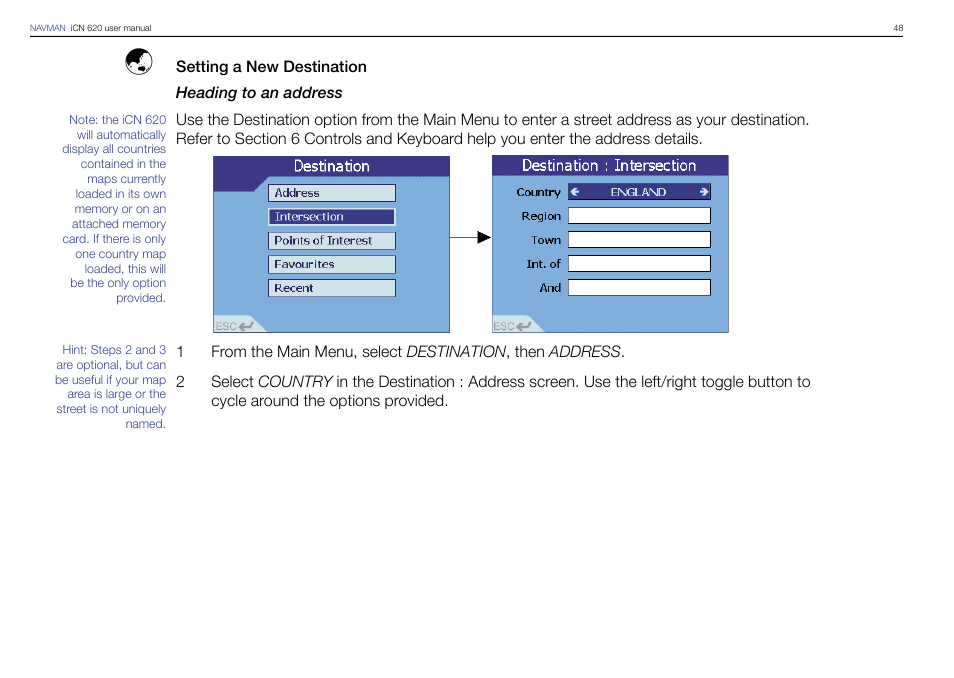 Navman iCN 620 User Manual | Page 48 / 106