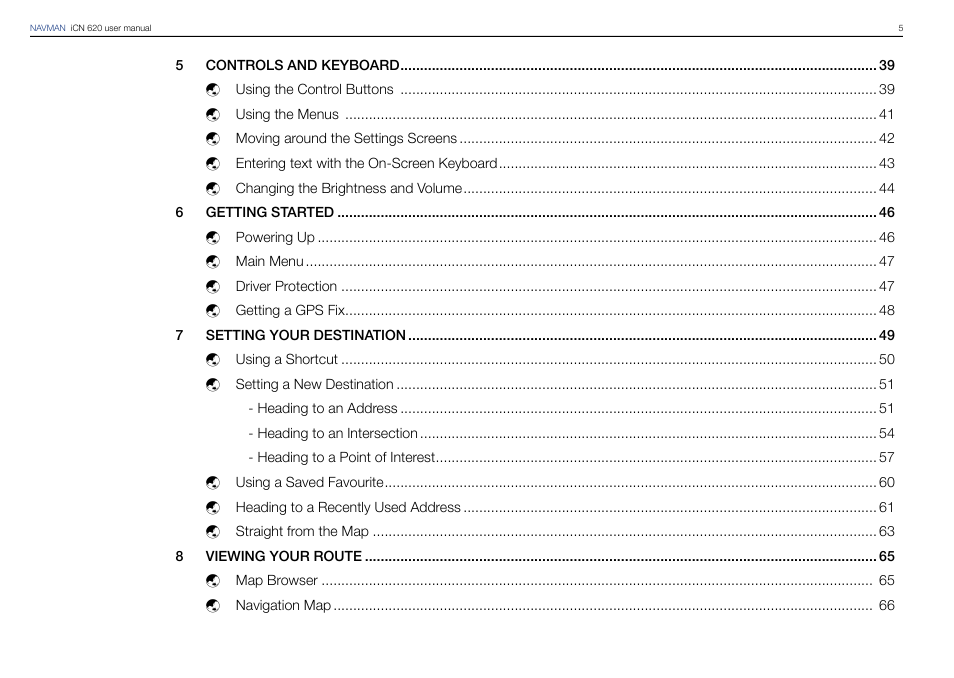 Navman iCN 620 User Manual | Page 5 / 106