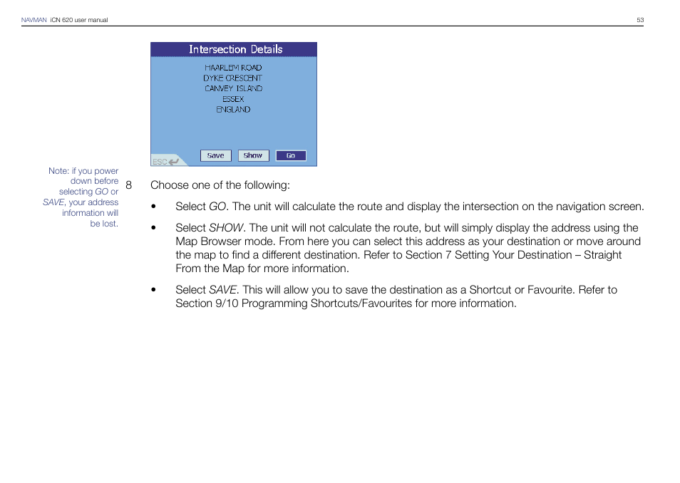 Navman iCN 620 User Manual | Page 53 / 106