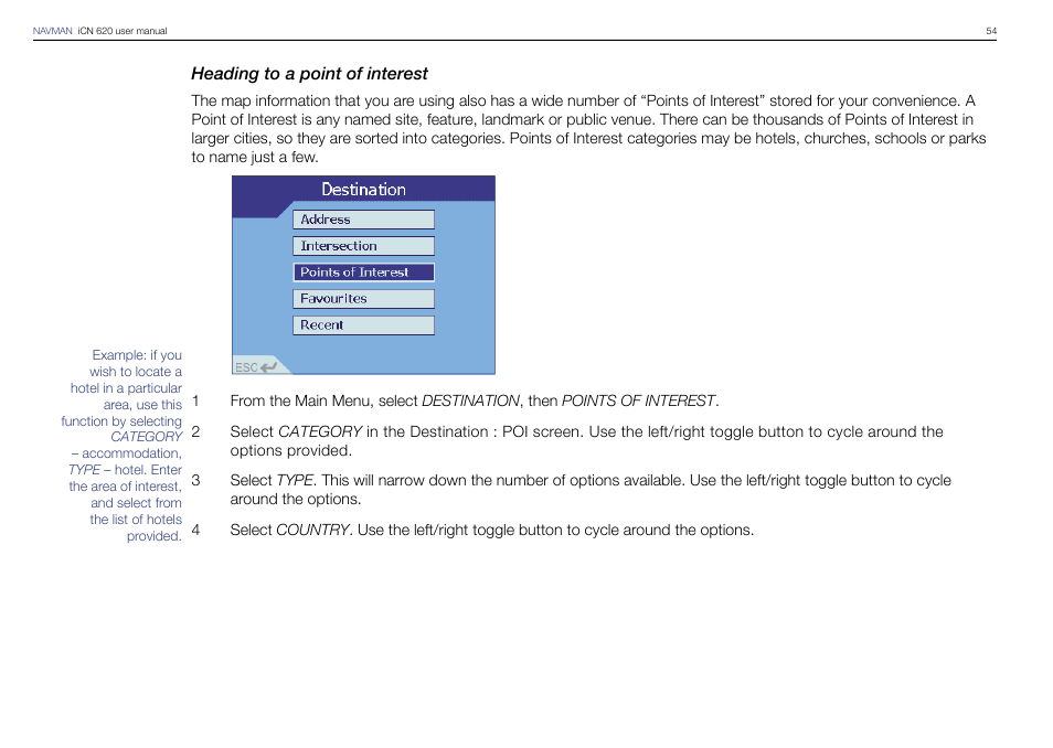 Navman iCN 620 User Manual | Page 54 / 106