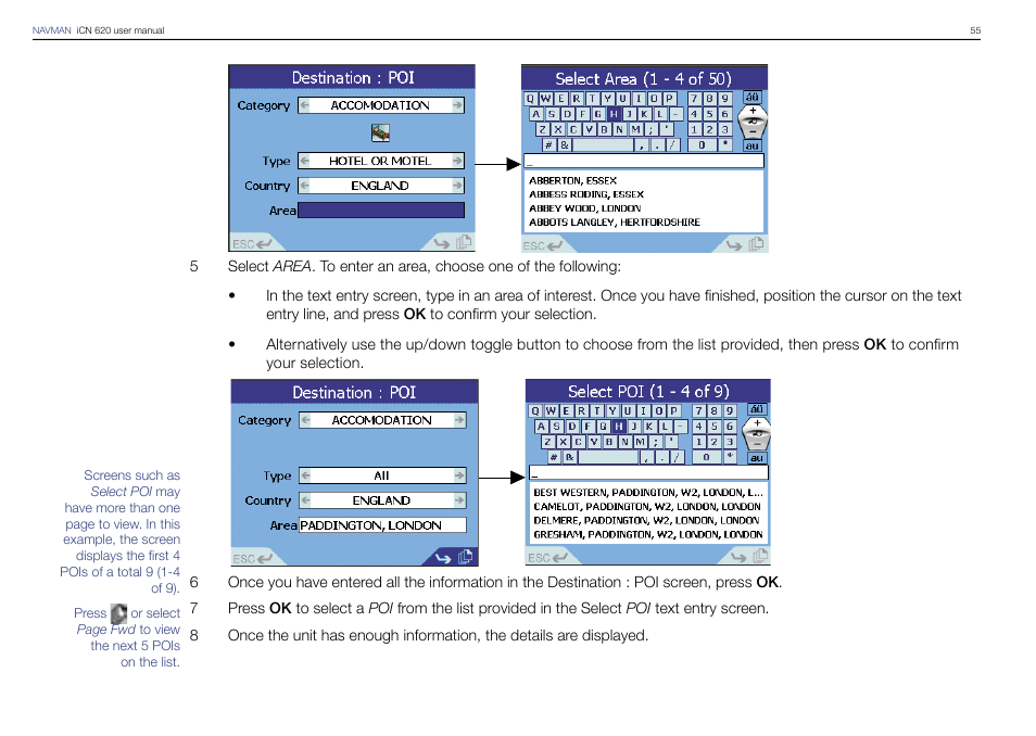 Navman iCN 620 User Manual | Page 55 / 106