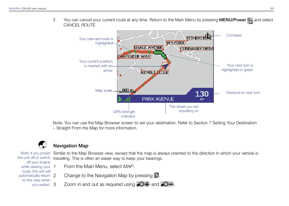 Navman iCN 620 User Manual | Page 63 / 106